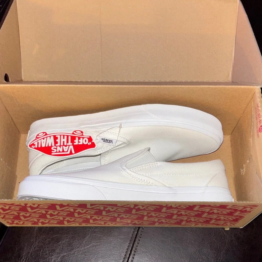 Vans White Slip-On Sneakers - Picture 7 of 8